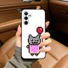 Cute N-Nyan -C-Cat Phone Case For Samsung Galaxy A73,A71 A72,A70,A53,A52,A51,Soft Silicone Black Cover