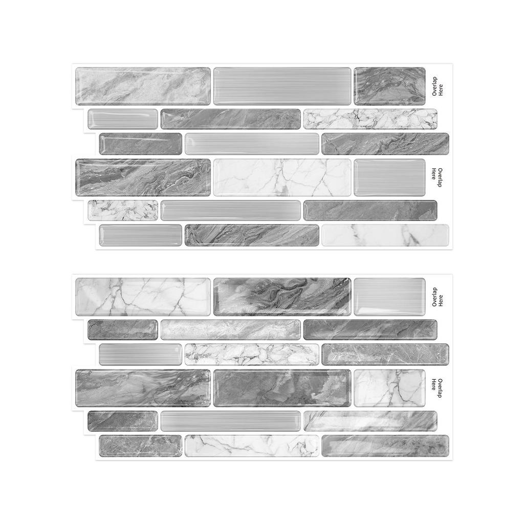 Meiji 3D Epoxy Self-Adhesive Wall Sticker for Kitchen & Bathroom Renovation - Waterproof, Decorative, Three-dimensional Design.