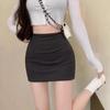 Spring/Summer 2023 Women's Black High-Waisted Slimming A-Line Mini Skirt