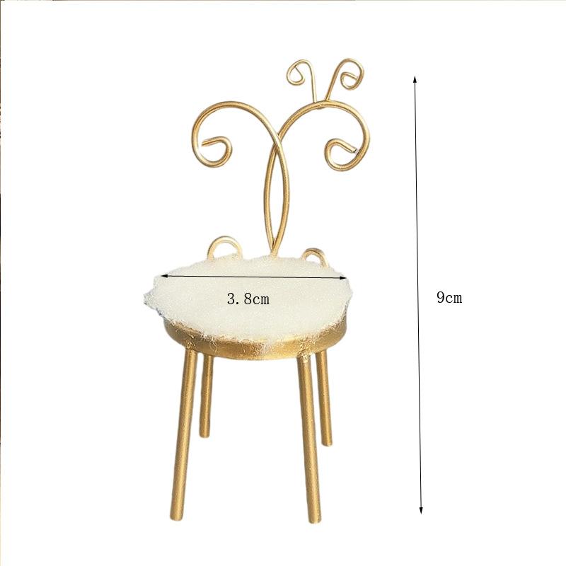 1Pcs Iron Art Back Chair Seat For DIY Scene Model Decoration 1:12 Scale Dollhouse Mini Chair Furniture Model Photo Props