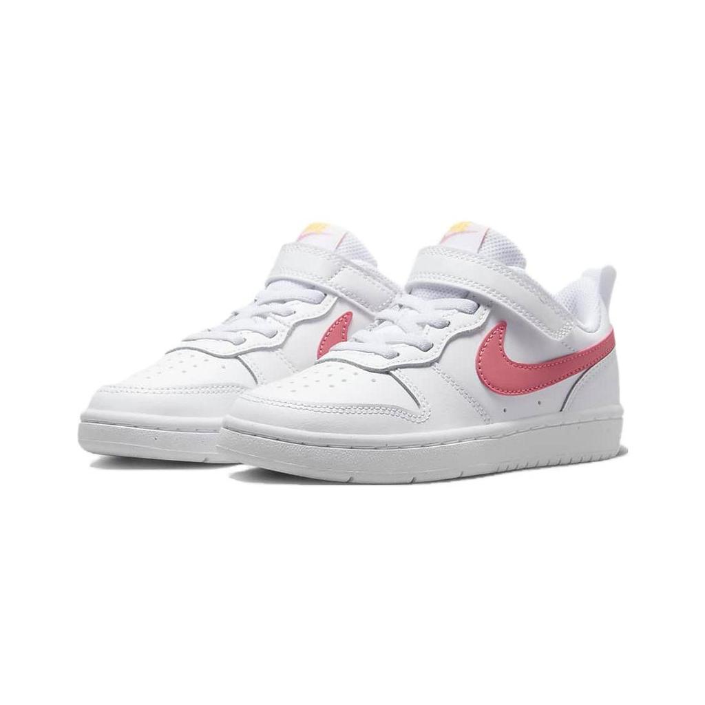 Nike Court Borough Low 2 PreSchoolV 'White Coral Chalk' (Unisex) White / Coral Chalk / Light Orange Kids' Skateboarding Shoes BQ5451 124