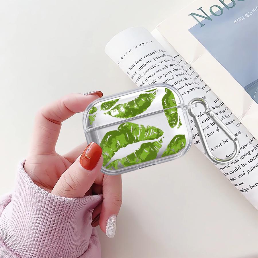 Case For Airpods Pro 4 2 Pro3 1 3 Pro2 Clear Earphone Cases Cover Fahion Red Lip Print