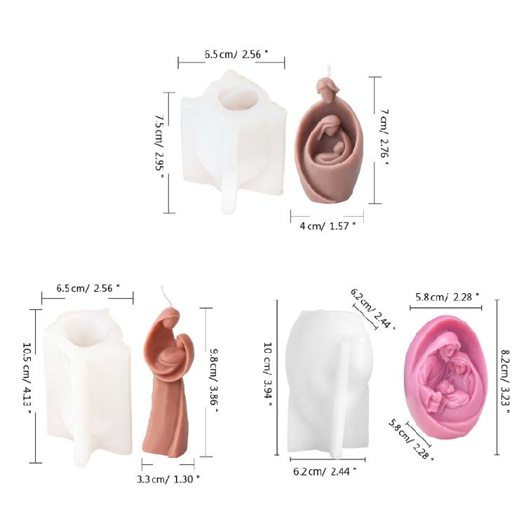 Birth of Jesuss Candle Silicone Mould DIY Nativity Scene Candle Resin Mold Decor