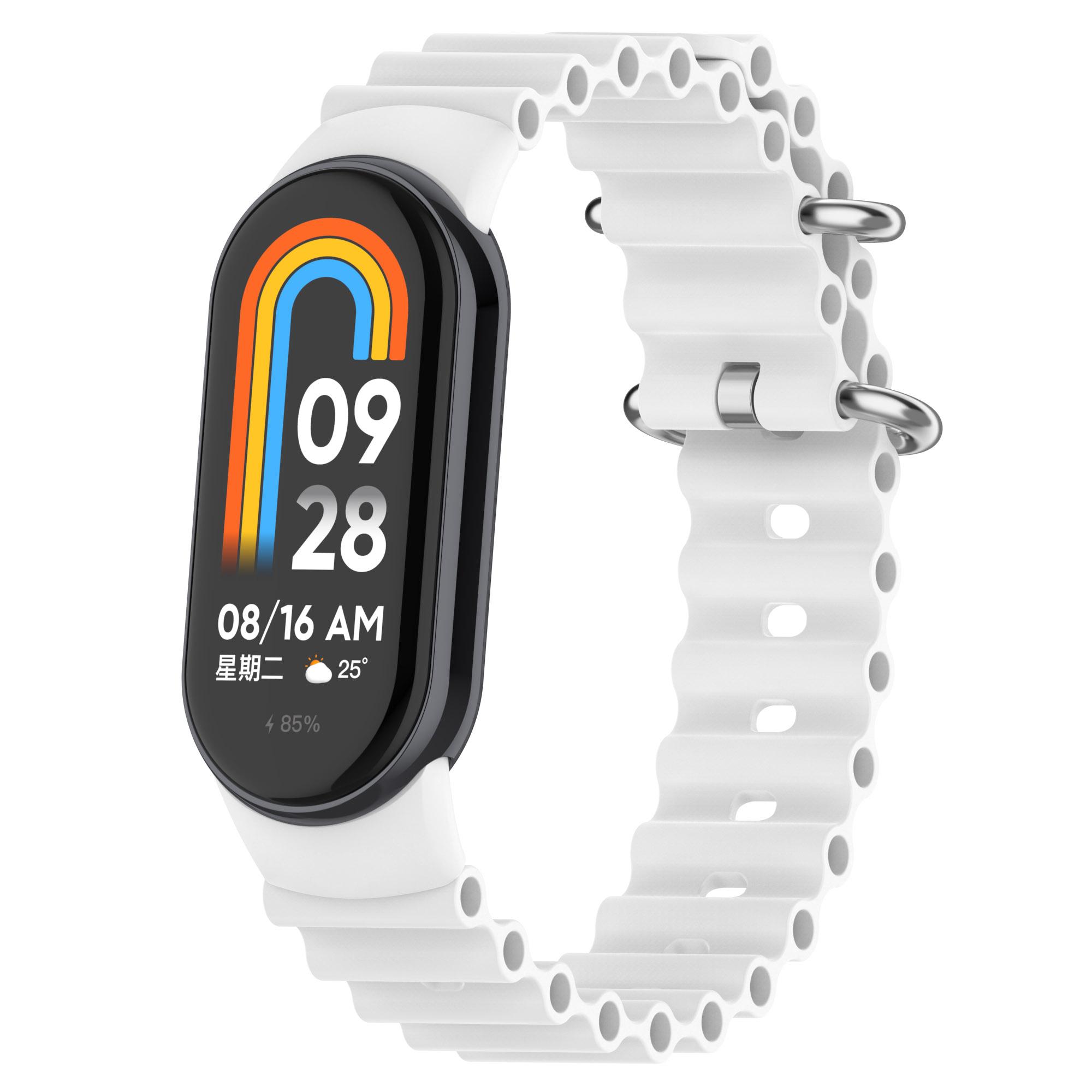 

Ocean Silicone Band for Xiaomi Mi Band 10/9/8 Strap NFC Smart Watch Wristband Accessories mi band 10 Sports Replacement Bracelet For xiaomi band 8 білий