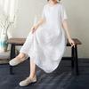DIMANAF New 2026 Women Plus Size Summer Long Dress Sundress Loose Oversize Maxi Lady Floral Chiffon Jacquard Dress