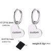 Customized Name Love Pendant Earrings Stainless Steel Personalized Heart Shaped Women's Pendant Earrings Fashion Simple Jewelry