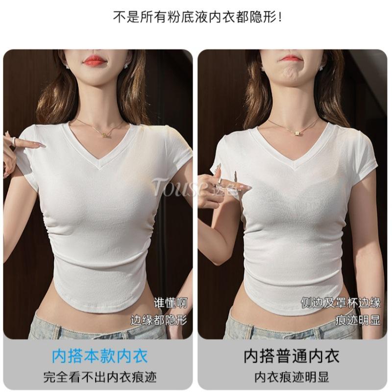 Liquid foundation seamless underwear women's summer thin new vest type small chest gathering anti-sagging invisible bra