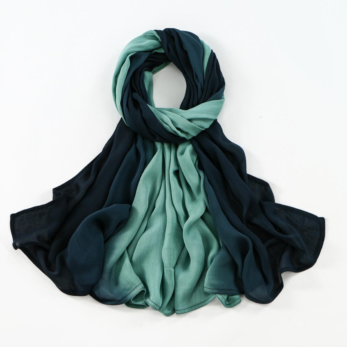 

Autumn new solid color hot-selling gradual change Malay Indonesian cotton headscarf monochrome wide edge modal breathable scarf women 175