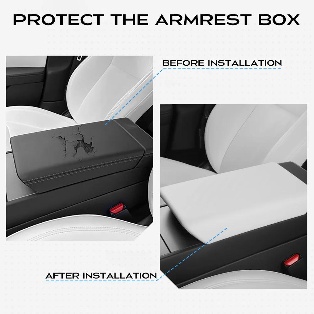 Durable Non-Slip Dustproof for Tesla Model Y Juniper Launch 2025-2026 Model 3 Highland 2024 TPE Armrest Cover Accessories