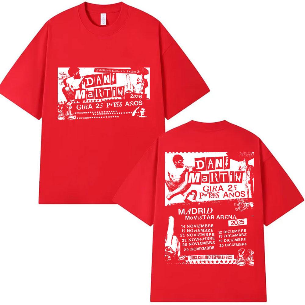 Rock Band Dani Martin Tour 20252026 Merch T Shirts Mens Vintage Oversized Cotton Tshirt Hip Hop Punk Gothic Tees Streetwear