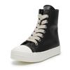 Zapatos de caña alta para pareja, correas para hombre, otoño e invierno, pentagrama, lona, botas Martin, plataforma de cuero, zapatillas casuales de tabla X5