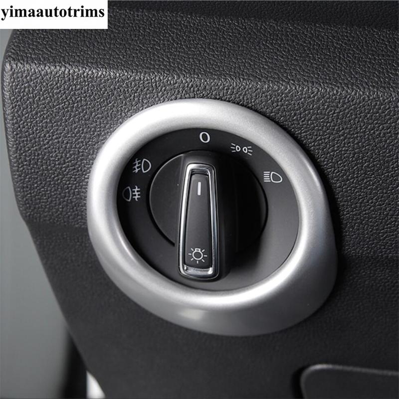 Head Light Lamp Switch Button Panel Cover Trim For Volkswagen T-Roc T Roc 2018 - 2025  Carbon Fiber / Matte Interior Accessories
