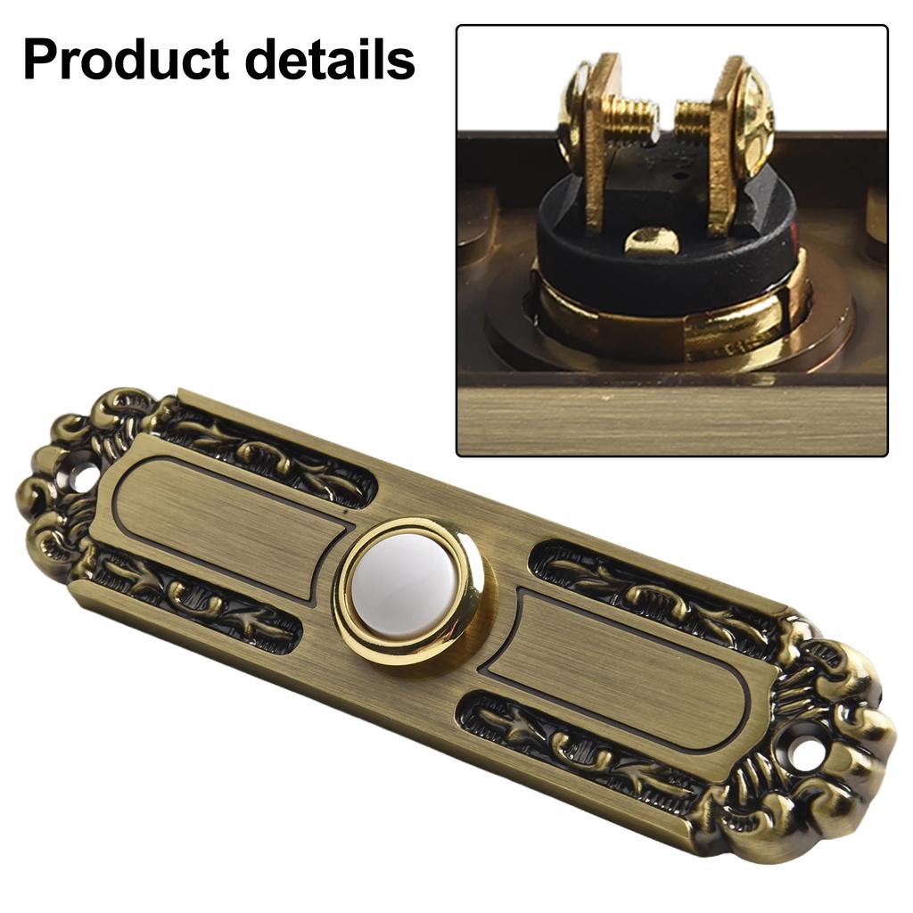5-inch Retro Metal Doorbell Button With Light Wired Mount Wall-Mounted Doorbell Switch Waterproof UV Resistant, High Temperature