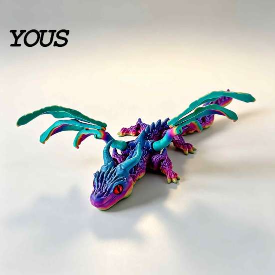 Artikulationsdrachen-Figur 3D-gedruckt mit Flügeln, Flexible geflügelte Spielzeuge, Fidget PLA Dekoration Desktop-Tiere Spielzeug zur Stressbewältigung, Geschenk Kinder Erwachsene