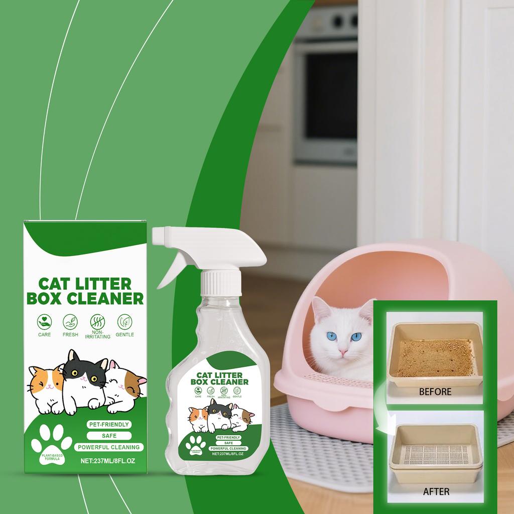 Cat Litter Box Cleaner, Pet Toilet And Cleaning Liquid, Cat Products, Mild Ingredients, Quickly Deodorizes And Cleans Dirt,474ML