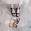 Pick Up Girl 9030-5 Summer Internet Celebrity Fashion Korean Version Open Toe Sandals Fairy Style Versatile Flat Roman Shoes