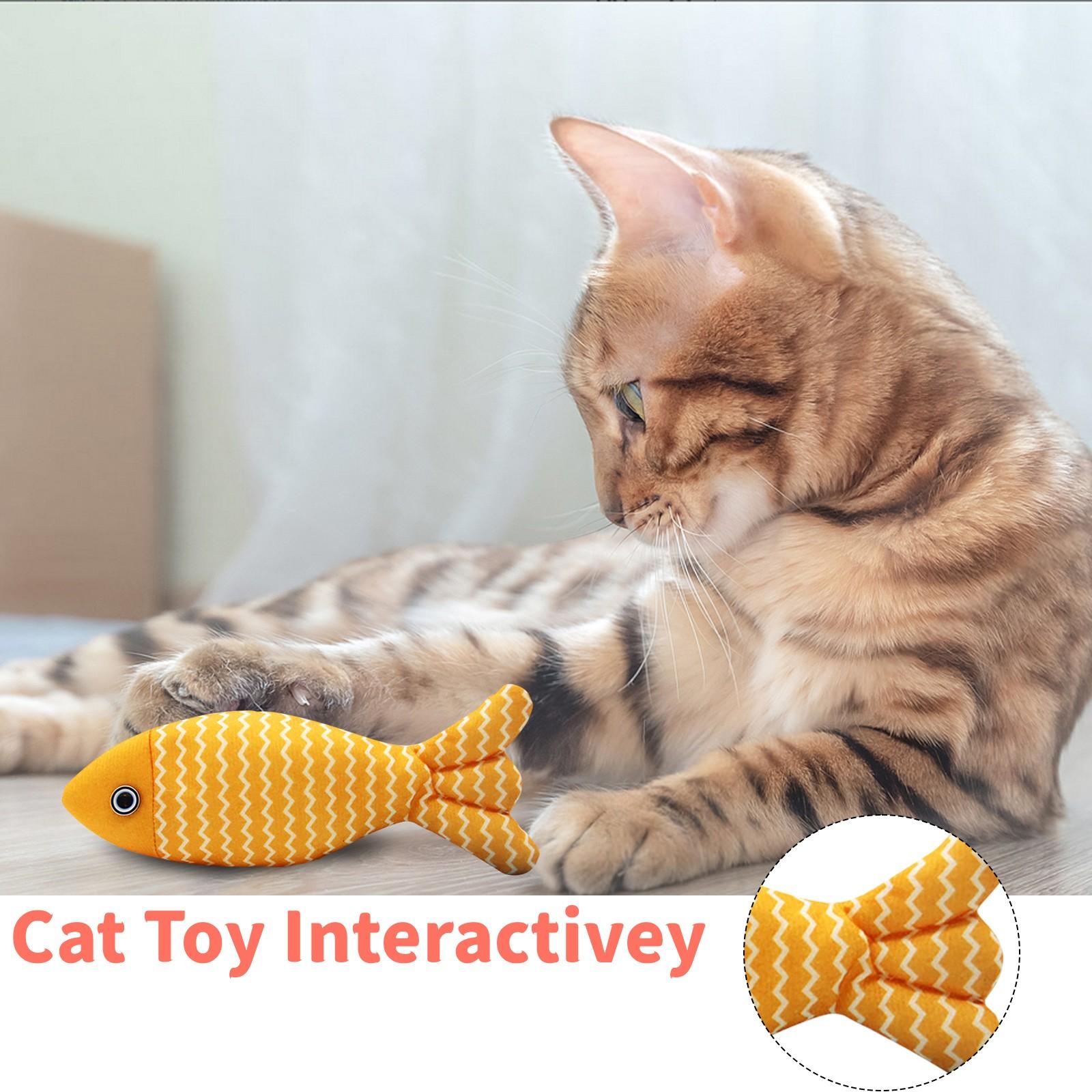 Toy Fish, Catnip Toy Stuffed Cotton Fish Toy, Fun Sackcloth Fish To Chew Chew Teeth Catnip Cloth Fish One Size