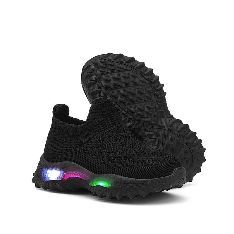Kids Sneakers Children Baby Girls Boys Breathable Mesh Led Luminous Socks Sport Run Sneakers Shoes Sapato Infantil Light Up Shoe