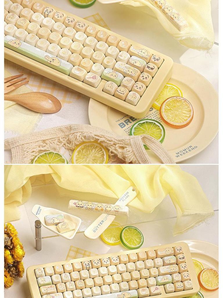Chiiwaka Usagi-Themed Keycaps: Five-Sided Dye-Sublimation, MOA-Compatible for Mechanical Keyboards