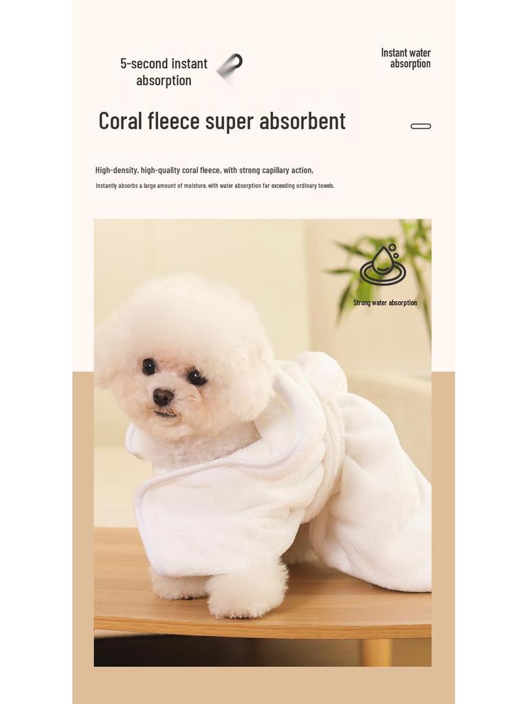 Pet Bath Towel: Quick-Drying, Absorbent Robe for Dogs & Cats