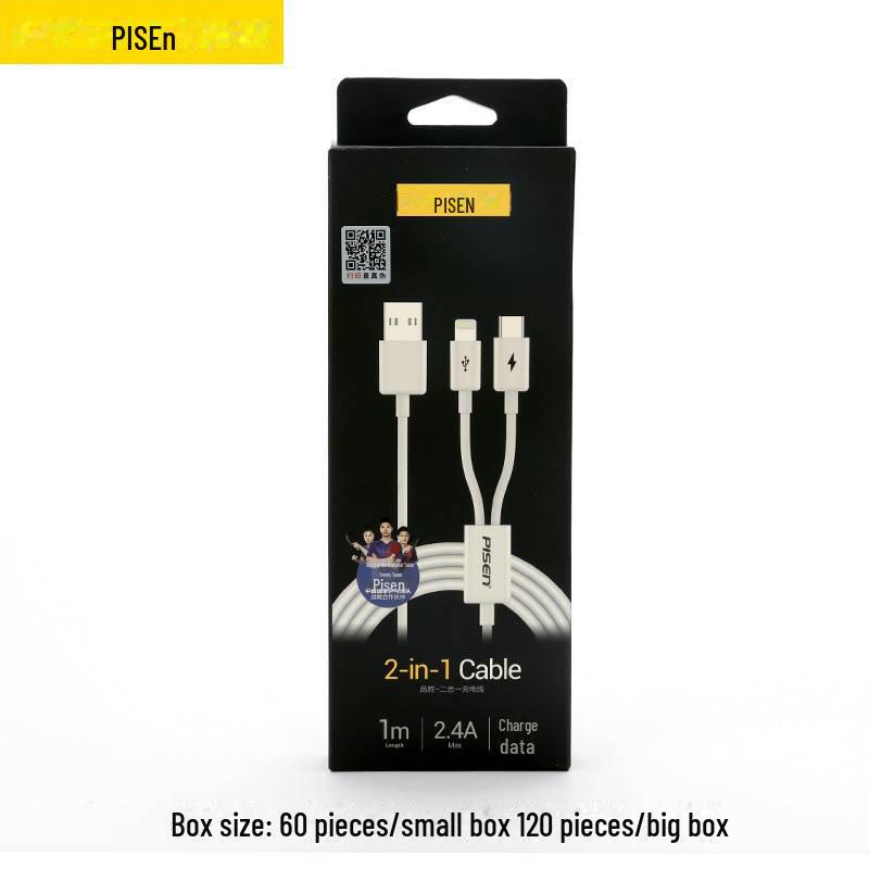 

PISEN 100W Dual-Port USB-C Fast Charging Cable for Phones & Laptops 2.4A charging cable 1m