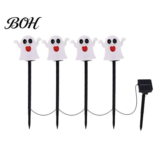 Festival Holiday Yard Stakes Halloween Solar Pumpkin Light, Ghost Garden Stake Decorative Patio Lighting Waterproof LED Pathway Light for Lawn Decor