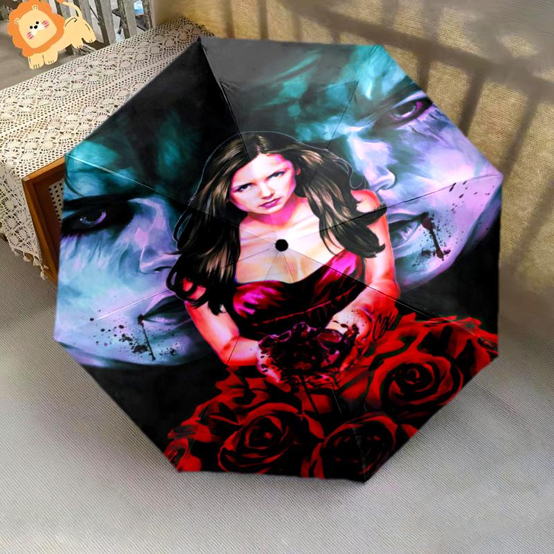 Moonlit Secrets Shadows Folding umbrella Suitable for all seasons Umbrella travel Three folds Umbrella