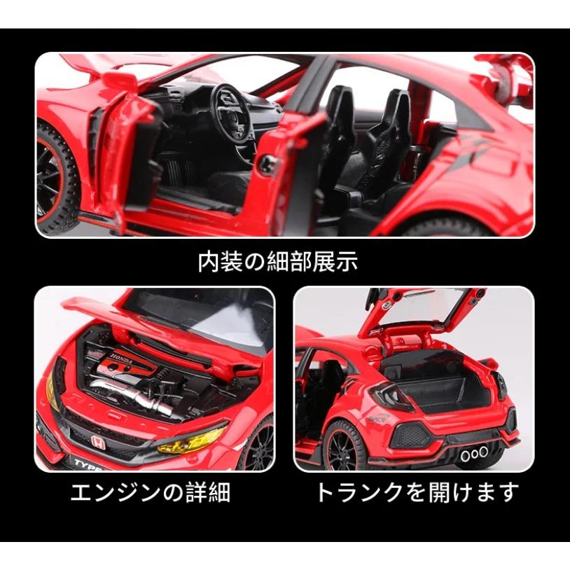 1/32 HONDA CIVIC TYPE R Alloy Sports Car Model Diecasts & Toy Vehicles Metal Car Model Sound and Light Collection Kids Toy Gift