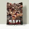 Anime B-Baki Hanma Throw Lightweight 240g Flannel Blanket Soft Skin-friendly for Summer Cooling