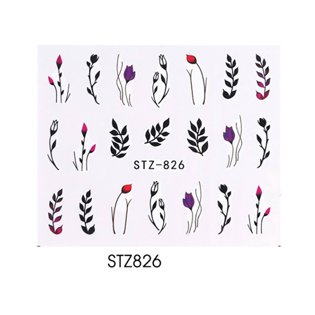  Water Transfer Sticker Decals Flower Leaf Summer DIY Manicure Decor