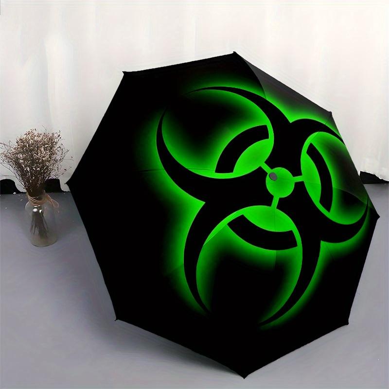 1pc Biohazard Symbol Glow Umbrella with Plastic Handle,Suitable for All Seasons Home Travel Outdoor UmbrellaM956