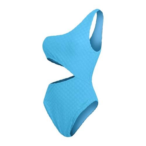 Speedo Womens/Ladies Checkerboard Textured Cut Out One Piece Swimsuit