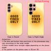 2DFlat Samsung electroplated tempered glass phone case,Good Vibes Only Phone CaseSuitable for Galaxy S26 S23 S24FE S25ULTRA S22 S21
