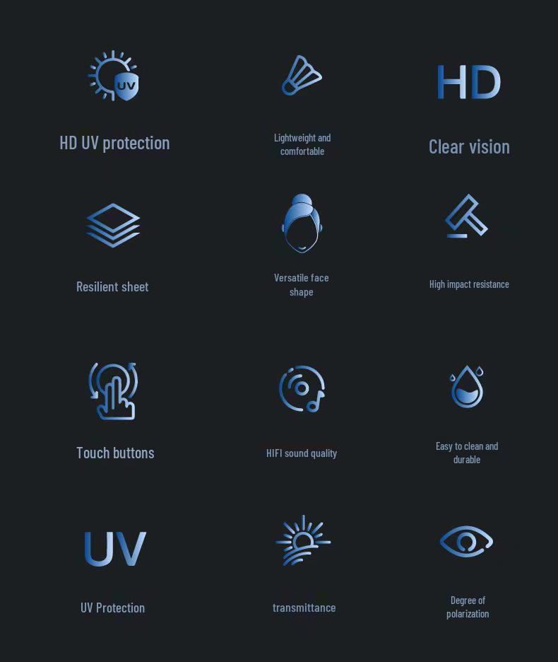 F06/F07/F08 Chytré sluneční brýle: Módní Bluetooth sluchátka s brýlemi.