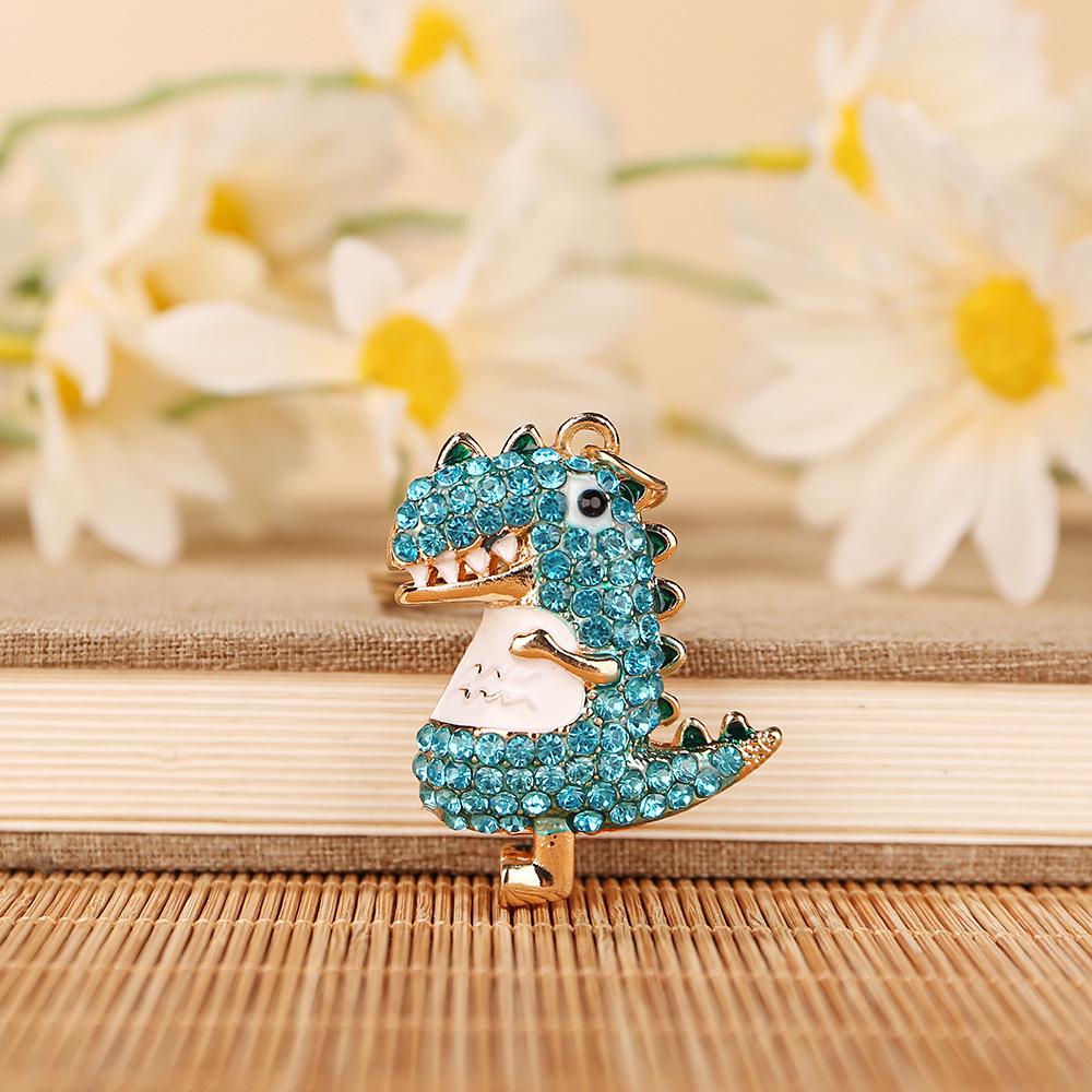 Милый брелок-подвеска в корейском стиле с кристаллами, Трицератопс