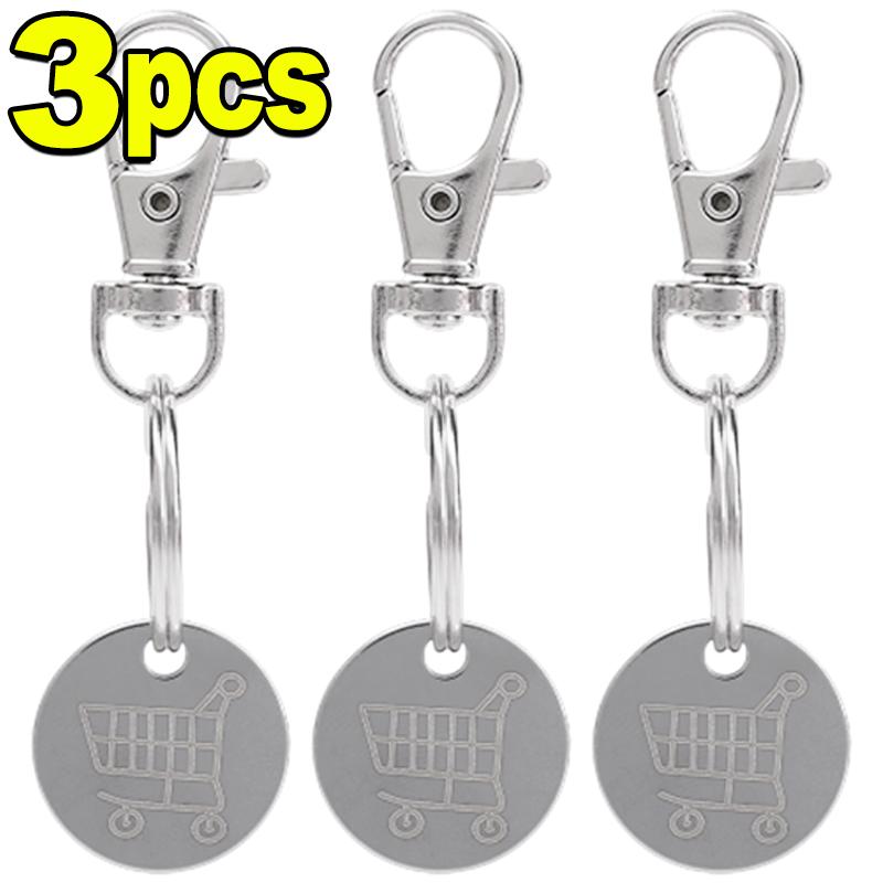 Shopping Trolley Tokens Key Ring Mini Metal Supermarket Cart Remover Coin Label Keychain For Unisex Grocery Accessories Gifts