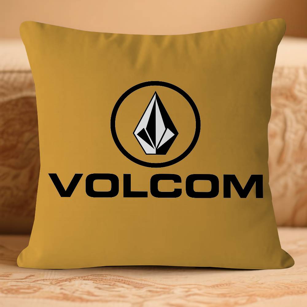 

VolcomS LogoS Pillow Case Removable Washable Cushion Cover – All-Season Soft Linen 16x16Inch