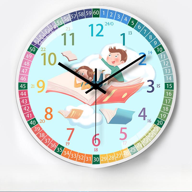 

10-дюймовые 25 см обучающие часы для раннего развития, автоматические часы-радио с почасовым сигналом, для дома, гостиной, спальни, бесшумные настенные часы