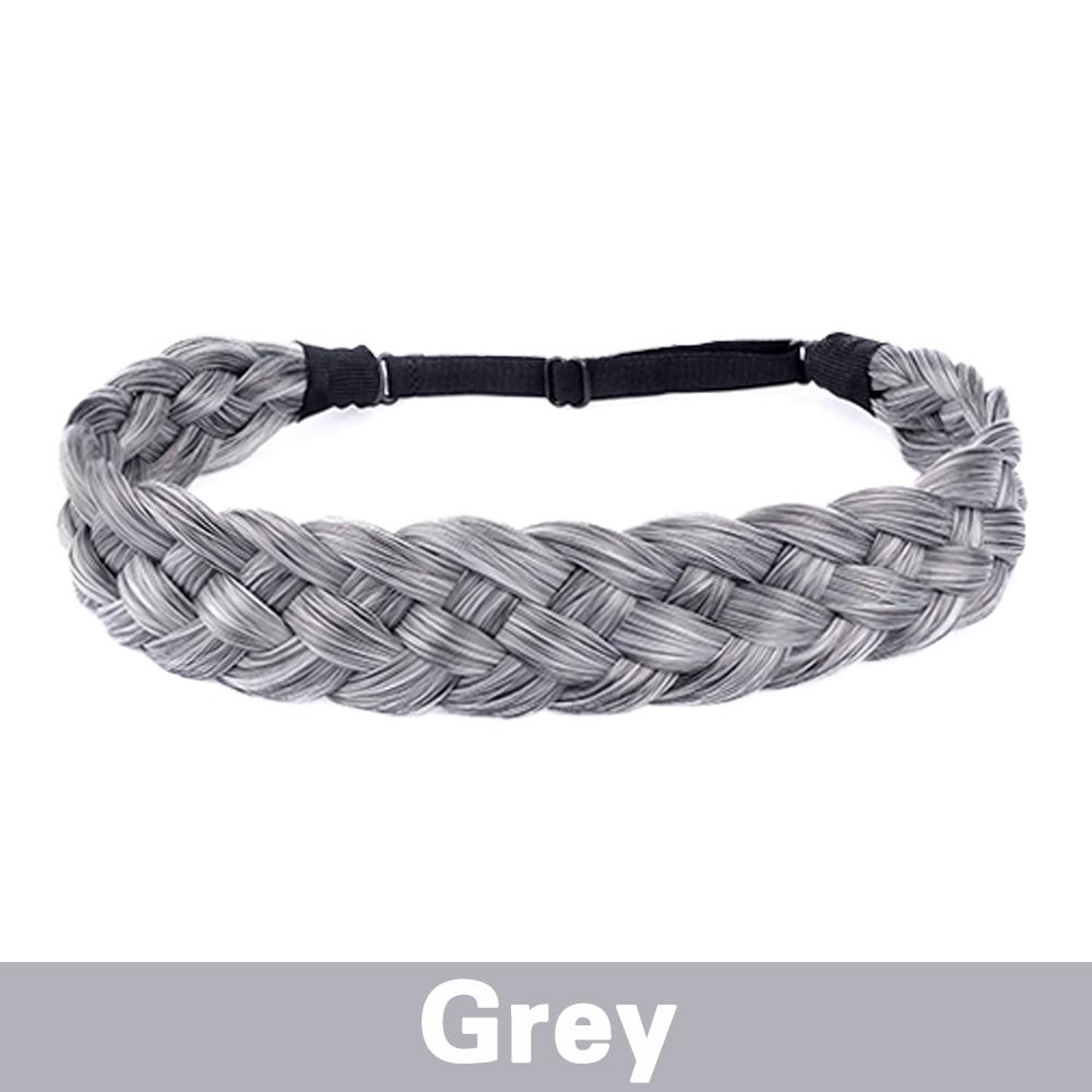 

XINRAN Синтетические волосы Плетеная повязка на голову Классические объемные широкие плетеные косы Эластичный парик для женщин девушек Стильные аксессуары для волос 22cm