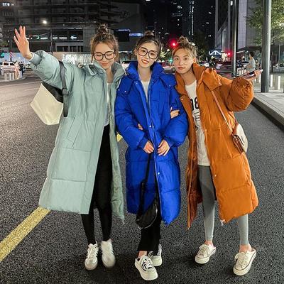 Herbst Winter Verdicken Weibliche Warme Lange Parka Frauen Einfarbig Lose Puffer Große Tasche Mit Kapuze Mantel Jacken Outwear