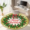 Cute Christmas Day Gift Bell Santa Claus Snowman Christmas Tree round rug Home Soft Decorative Anti slip Chair Mat Carpet Outdoor Floor Mat Carpet 32