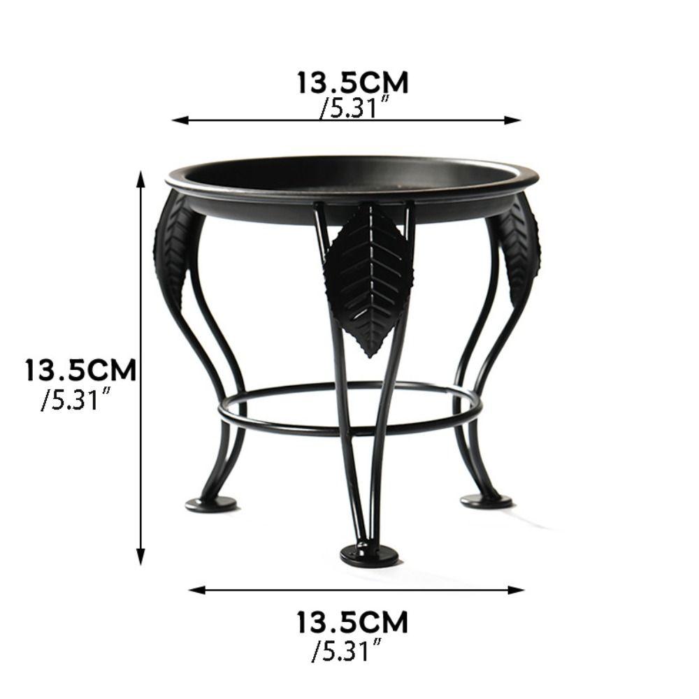 Iron Art Iron Flower Rack Black Mini Flowerpot Stand Creative Three-legged Plant Stand  Balcony