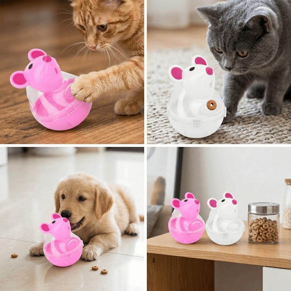 Mouse Head Shaped Cat Toy Polyester & Polymeric Material Cat Treat Dispenser Indoor Play