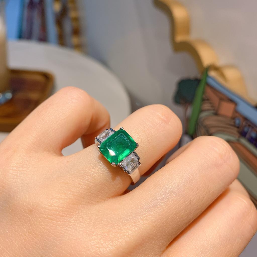 European and American Fashion, Color Treasure Model European and American Popular Simulation Color Treasure Model 8 * 10 Rectangular Ring