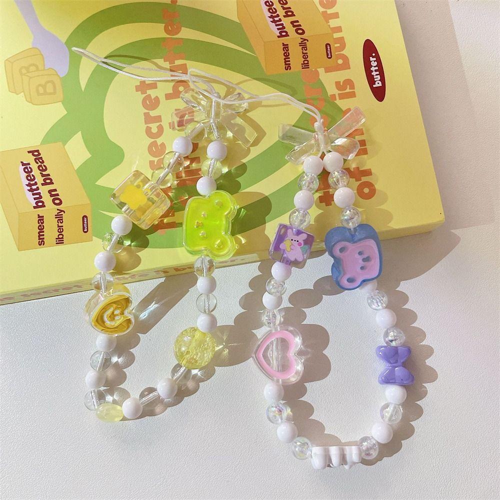 EOYVAIL Handy Lanyard Mit Perlen - 90cm Handykette Mit Clip (3 Stück Set)