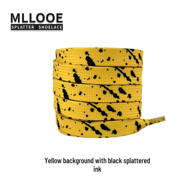 Black and White Splatter Ink Shoelaces for AF1, Dunk, Skate, and Casual Shoes