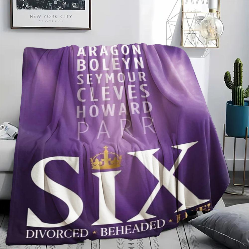 1PC SIX the Musical Print Flannel Blanket, High quality Comfortable for All Seasons, Home Decor, Warmth and Comfort, Perfect for Christmas Gifts163