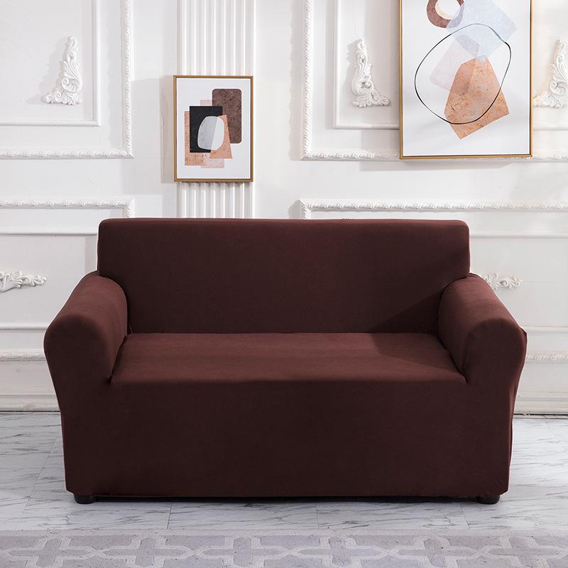 

Universal Elastic Solid Color Sofa Cover for All Seasons 1-Seater: 90-140cm (650g) кофейный