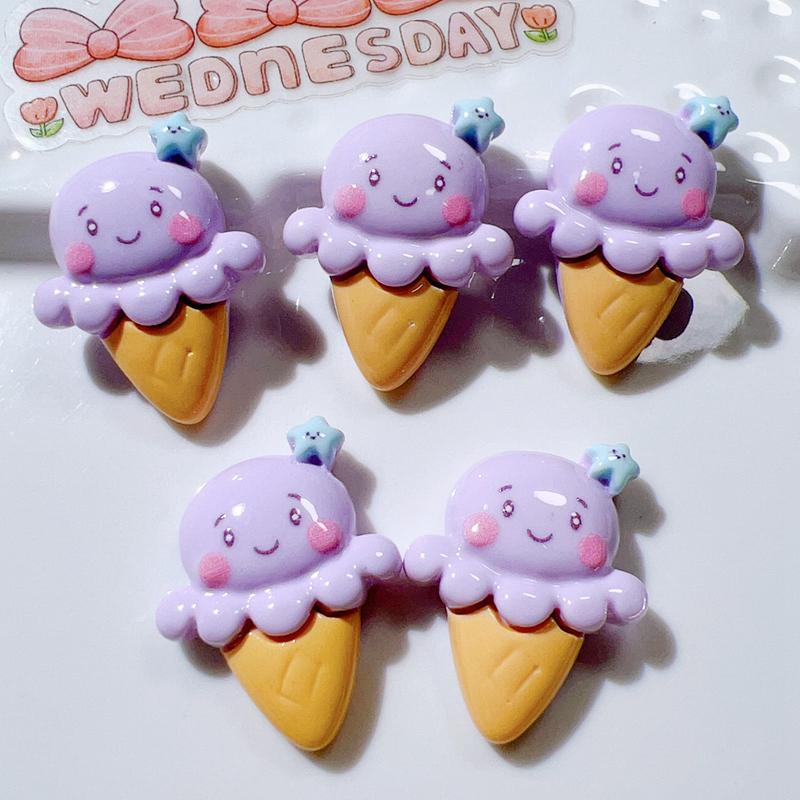 10Pcs Cute Bright Interesting Cartoon Beach Umbrella Slippers Series Resin Scrapbook Diy Jewelry Wedding Hairpin Accessories A94