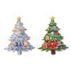 1Pcs Bowknot Christmas Tree Brooch Elegant Pine Tree Design Pin for Women Daily Wear Christmas Party Accessory